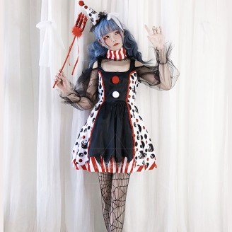 Halloween The Clown Dress + Hat + Choker Outfit (JYF17)